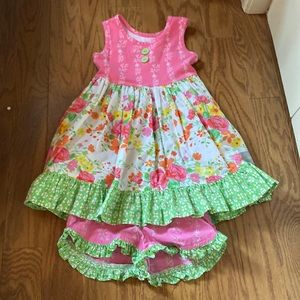 Eleanor Rose Pink and Green Floral Matching Set